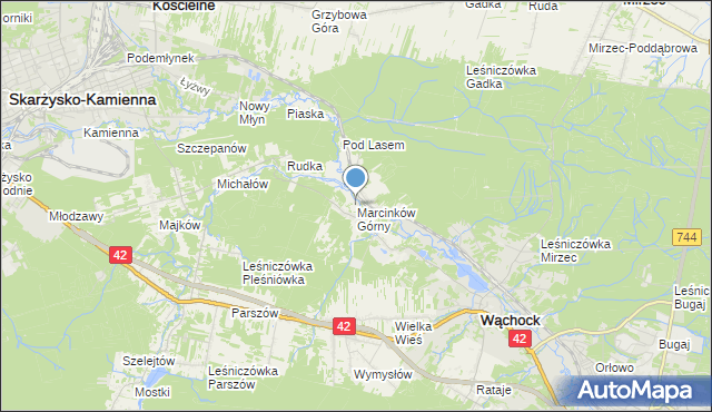 mapa Marcinków Górny, Marcinków Górny na mapie Targeo